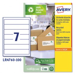 Etichette per raccoglitori carta riciclata - 61x192mm - bianca - laser - Avery