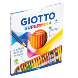 Astuccio 18 pastelli Supermina + 2 matite grafite HB e 2B Giotto