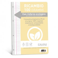 Ricambi forati riforzati ecologico - A4 - 5mm c/margine - 100gr -Favini - conf. 40 pezzi