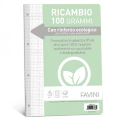 Ricambi forati riforzati ecologico - A4 - 4mm - 100 gr - Favini - conf. 40 pezzi