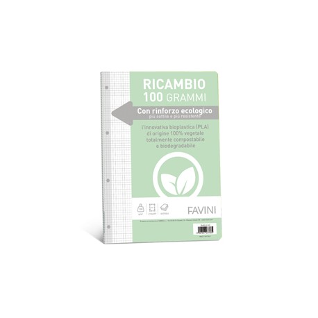 Ricambi c/rinforzo ecologico - A4 - 100 gr - 40 fg - 4 mm - Favini