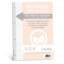 Ricambi forati riforzati ecologico - A4 - 5mm - 100 gr - Favini - conf. 40 pezzi