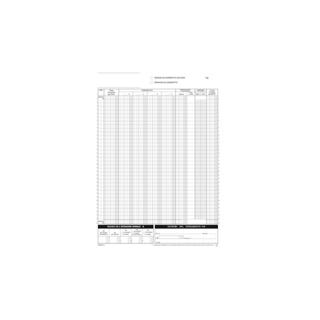 Blocco registro corrispettivi - 12/12 copie autoric. - 29,7 x 21,5 cm - DU168512C00 - Data Ufficio