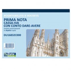 Blocco prima nota cassa/IVA c/conto (dare/avere) - 50/50 copie autoricalcanti - 21,5 x 29,7 cm - DU16832C000 - Data Uffi