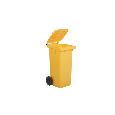 Bidone carrellato per raccolta differenziata - 240 L - giallo - MobilPlastic