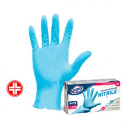 Guanti in nitrile non talcato - per uso medicale - taglia S/M - azzurro - Logex Professional - scatola 100 pezzi