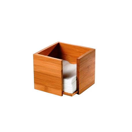 Portatovaglioli - in bamboo - 19 x 19 x 10 cm - colore naturale - Leone