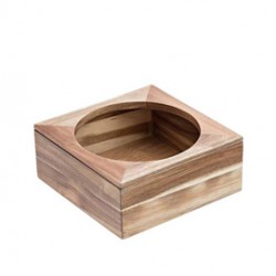 Supporto per ciotola - in bamboo - 26x26x11 cm - colore naturale - Leone