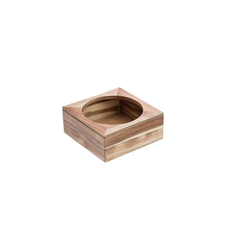 Supporto per ciotola - in bamboo - 26x26x11 cm - colore naturale - Leone