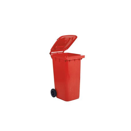 Bidone carrellato per raccolta differenziata - 240 L - rosso - MobilPlastic