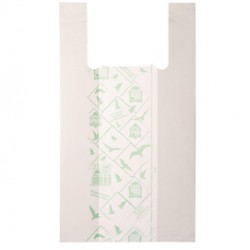 Shoppers Midi - 28 x 50 cm - mater-bi - bianco - scatola 500 pezzi