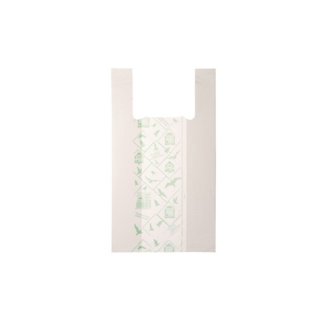 Shoppers Midi - 28 x 50 cm - mater-bi - bianco - scatola 500 pezzi