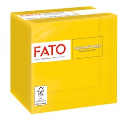 Tovaglioli di carta - 25x25 cm - 2 veli - giallo - Fato - conf. 100 pezzi