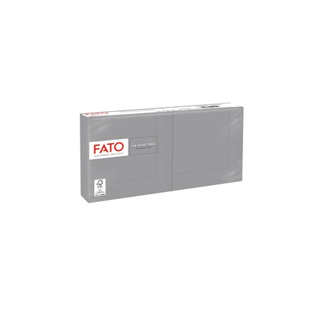 Tovagliolo - carta - 24 x 24 cm - 2 veli - grigio - Fato - conf. 100 pezzi