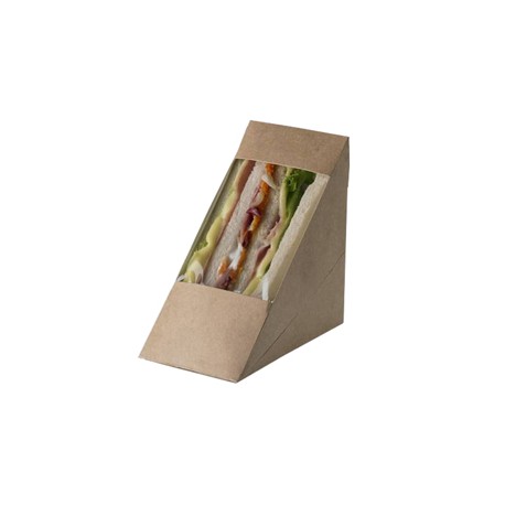 Scatole per sandwich Street Food in carta kraft - 12,3 x 7,2 x 12,3 cm - Leone - conf. 100 pezzi