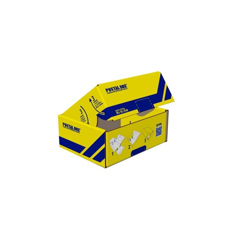 Scatola spedizioni Postal Box® - S - 26 x 19 x 10 cm - giallo/blu - Blasetti