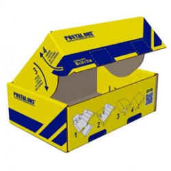 Scatola spedizioni Postal Box® - M - 34 x 24 x 12 cm - giallo/blu - Blasetti