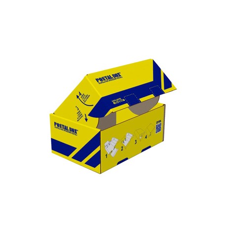 Scatola spedizioni Postal Box® - L - 40 x 27 x 17 cm - giallo/blu - Blasetti