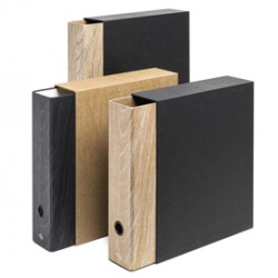 Registratore con custodia Wood - 23 x 33 cm - dorso 8 cm - colori assortiti - Colorosa