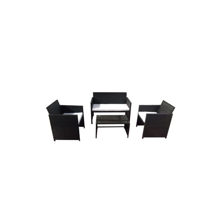 Salotto Valencia - nero/bianco - Garden Friend - set 4 elementi