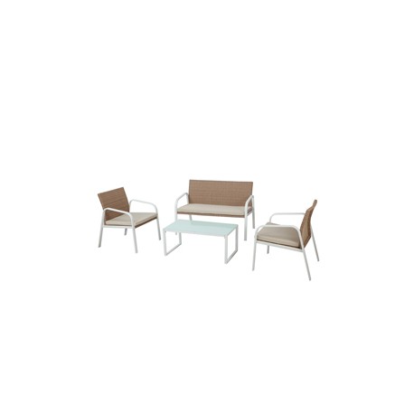 Salotto Madeira - bianco/beige - Garden Friend - set 4 elementi
