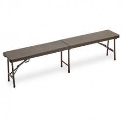 Panca Horeca - pieghevole - 44 x 30 x 183 cm - acciaio/HDPE - noce - Garden Friend