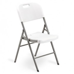 Sedia Horeca - pieghevole - 88 x 50 x 45 cm - acciaio/HDPE - bianco - Garden Friend