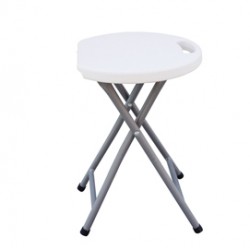 Sgabello Horeca - pieghevole - 44 x 30 x 30 cm - acciaio/HDPE - bianco - Garden Friend