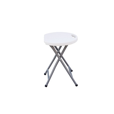 Sgabello Horeca - pieghevole - 44 x 30 x 30 cm - acciaio/HDPE - bianco - Garden Friend