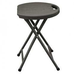 Sgabello Horeca - pieghevole - 44 x 30 x 30 cm - acciaio/HDPE - noce - Garden Friend
