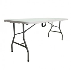 Tavolo Horeca - pieghevole - 74 x 76 x 183 cm - acciaio/HDPE - bianco - Garden Friend