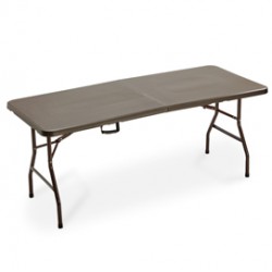 Tavolo Horeca - pieghevole - 74 x 76 x 183 cm - acciaio/HDPE - noce - Garden Friend