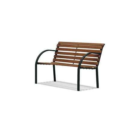 Panca da giardino Parco - 80 x 62 x 122 cm - acciaio/legno - nero - Garden Friend