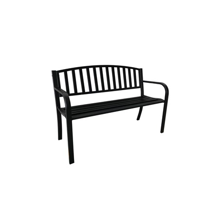 Panca da giardino Hollywood - 75 x 50 x 120 cm - acciaio verniciato - nero - Garden Friend