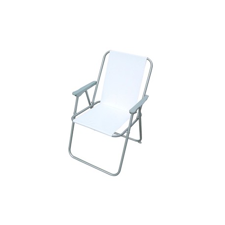 Sedia pieghevole Relax - 76 x 47 x 53 cm - acciaio verniciato/PVC - bianco - Garden Friend