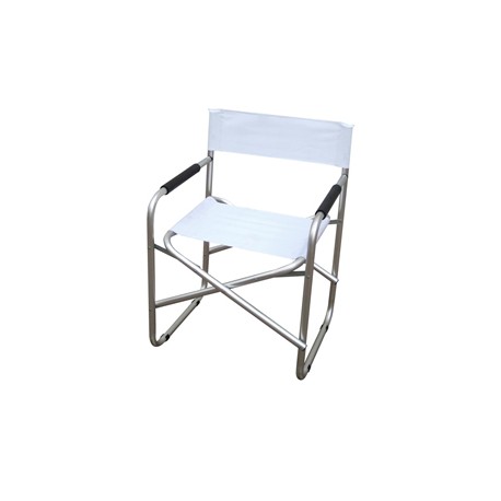 Sedia pieghevole Regista - 79 x 47 x 57 cm - alluminio/PVC - bianco - Garden Friend