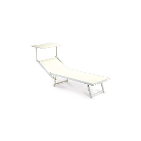 Lettino con copertura Ibiza - 36 x 186 x 59 cm - alluminio/texilene - beige - Garden Friend