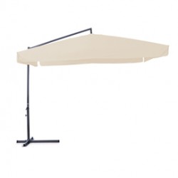 Ombrellone quadro - con braccio laterale - 3 x3 m - ecru - Garden Friend