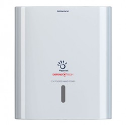 Dispenser asciugamani Defend Tech - piegati C/V - 33,6 x 14,5 x 30 cm - bianco - Papernet