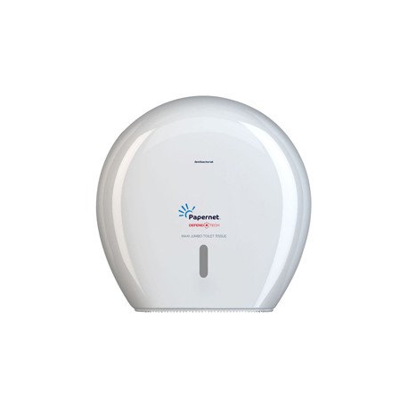 Dispenser carta igienica Defend Tech rotolo Maxi Jumbo 34,5 x 34,5 x 14 cm - rotolo diametro 29 cm - bianco - Papernet
