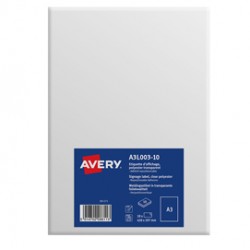 Etichette in poliestere trasparente - autoaderenti - A3 (1 et/fg) - 10 fogli - Avery