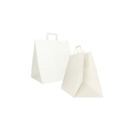 Shoppers Flat maxi - 36 x 30 x 36 cm - carta kraft - bianco - Mainetti Bags - conf. 150 pezzi