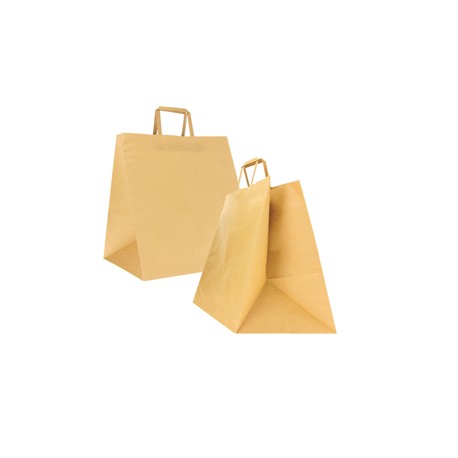 Shoppers Flat Maxi - maniglie piattina - 36 x 32 x 36 cm - carta kraft - avana - Mainetti Bags - conf. 150 pezzi