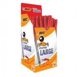 Penna a sfera Cristal Large - punta 1,6 mm - rosso - Bic - conf. 50 pezzi
