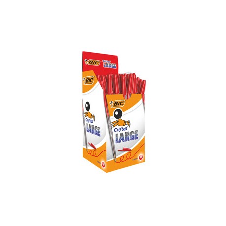 Penna sfera Cristal  Large - punta 1,6 mm - rosso - Bic  - conf. 50 pezzi