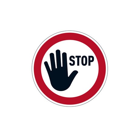 Pittogramma adesivo - da terra - "Stop" - diametro 43 cm - Durable