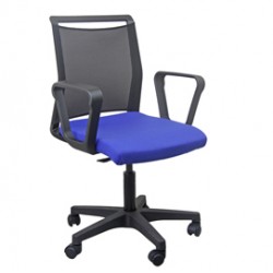 Sedia Home / Office Smart Light - schienale in rete - nero / blu - senza braccioli - Unisit