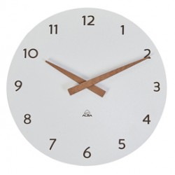 Orologio da parete HorMilena - diametro 30 cm - bianco/legno - Alba