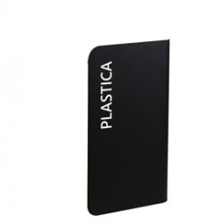 Etichetta adesiva raccolta differenziata - con stampa "PLASTICA" - 50 x 300 mm - vinile - bianco opaco - Medial