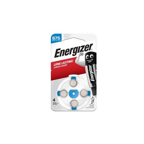 Pila per apparecchi acustici 675 Zinc Air - Energizer - blister 4 pezzi